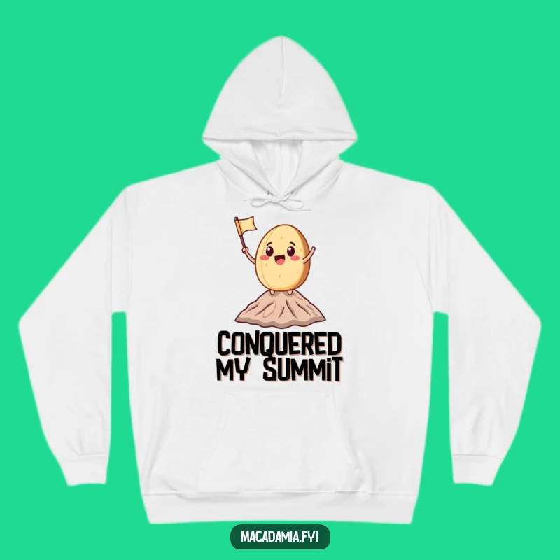 Funny Macadamia Nut Climbing Hoodie: Cozy Peak Achiever Sweatshirt