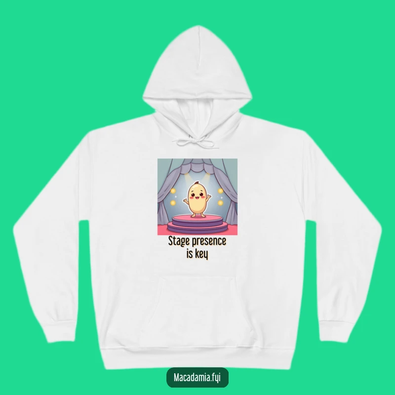 Cozy Funny Macadamia Nut Stage Hoodie - Warm & Hilarious Nutty Performer Wear!