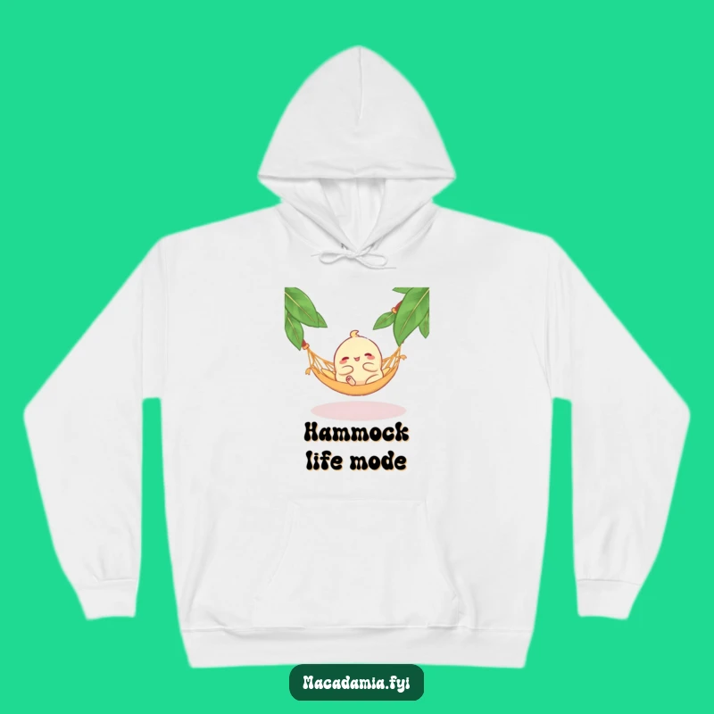 Funny Macadamia Nut Hammock Hoodie: Cozy Up with a Blissful Lounging Nut, Ultimate Funny Gift