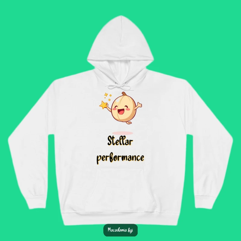 Funny Macadamia Nut Joyful Jump Star Hoodie: Cozy Up with Radiance