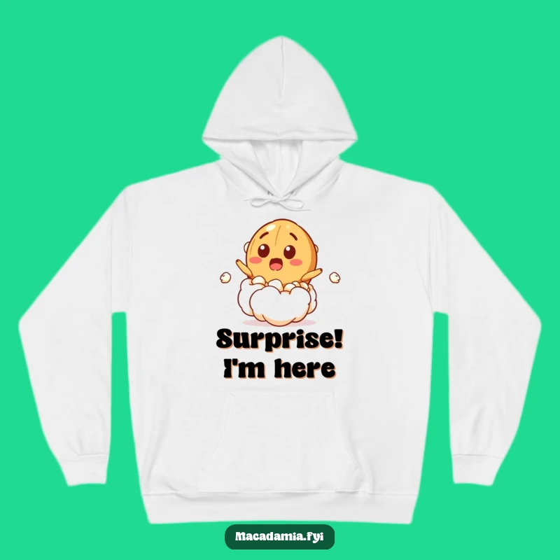 Funny Popcorn Nut Hoodie: Cozy Surprise with a Macadamia Nut Burst, Perfect Gift