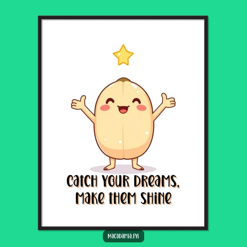 Funny Free Printable Wall Art: Kawaii Nut Catching Star Decor