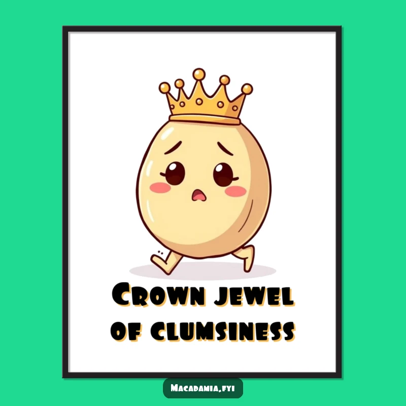 Free Printable Wall Art: Crowned Macadamia Nut Funny Trip Surprise Art Download