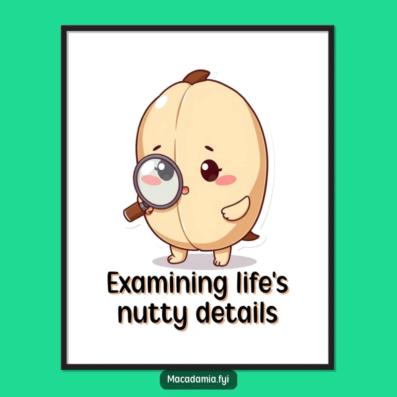 Curious Free Printable Wall Art: Inspecting Nut Detail Decor Downloadable