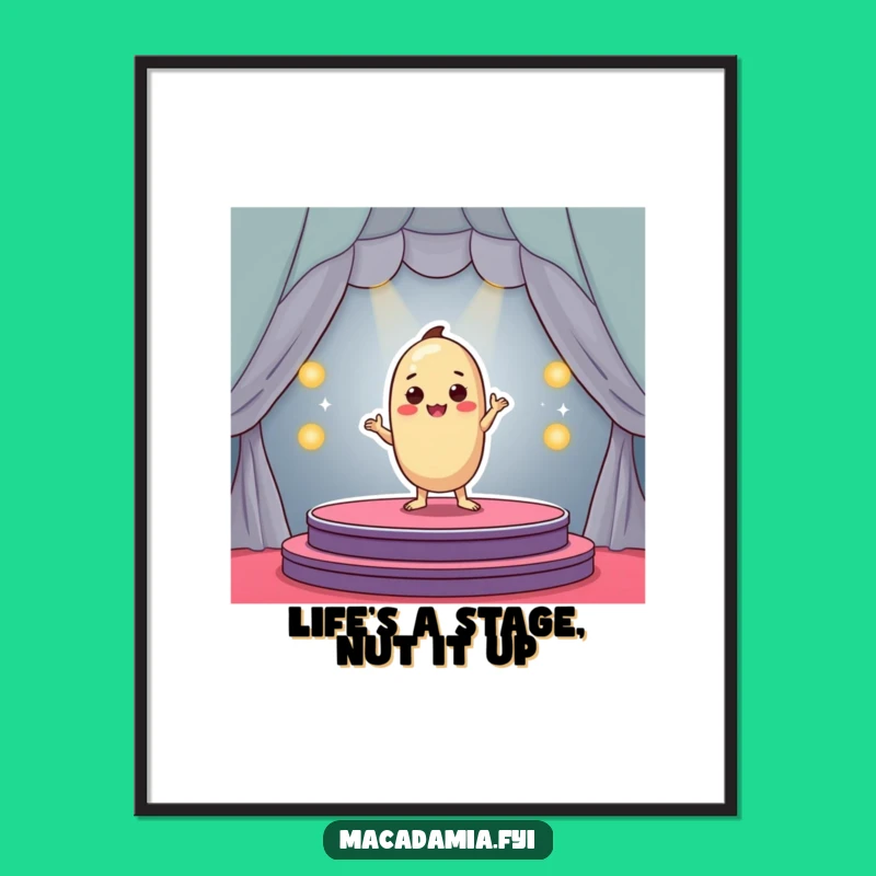 Free Printable Funny Macadamia Nut Wall Art: Star Performer Downloadable Decor