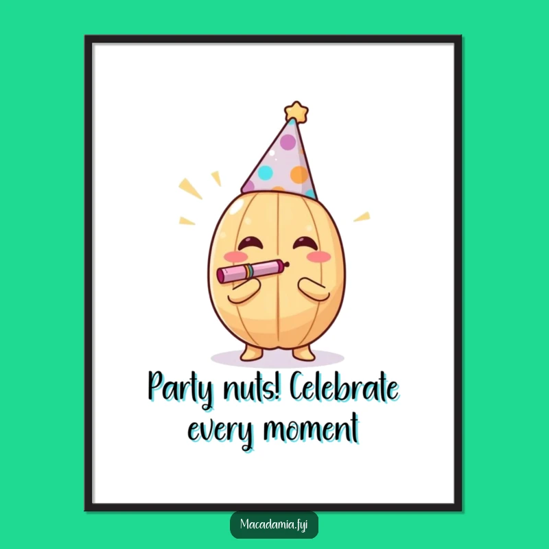 Free Printable Nutty Art: Party Time, Funny Decor, Downloadable Wall Art