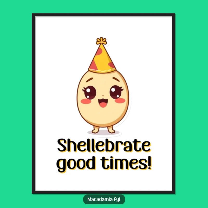 Free Printable Wall Art: Excited Nut - Funny Downloadable Art