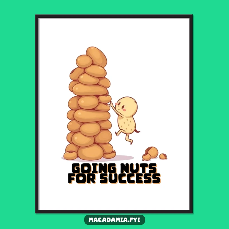 Free Printable Wall Art: Nut Climbing - Funny Downloadable Art