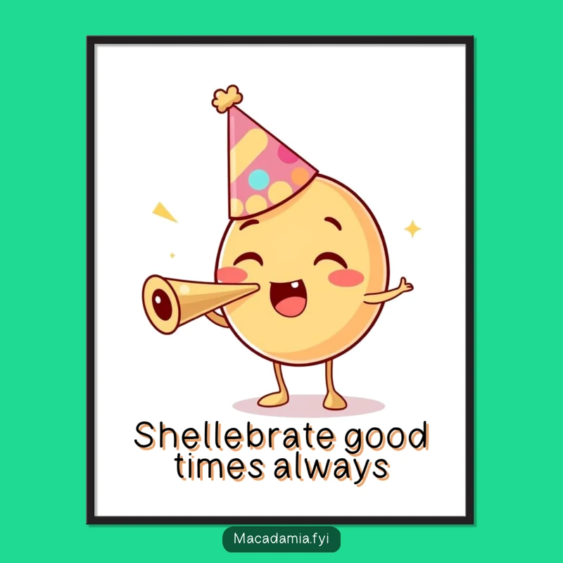 Free Printable Wall Art: Nutty Character Party Horn, Funny Downloadable Decor