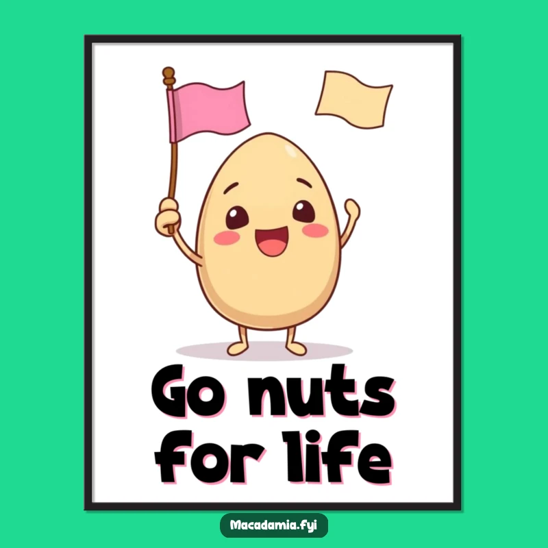 Free Printable Waving Nut Wall Art - Festive & Funny Downloadable Decor