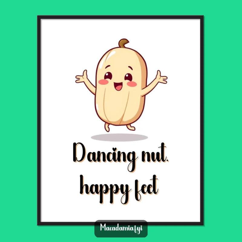 Funny Free Printable Nut Wall Art - Joyful Dance Downloadable Decor