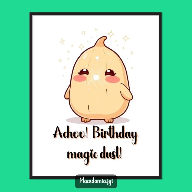 Funny Free Printable Wall Art: Sneezing Nut Sparkle Dust Decor Downloadable