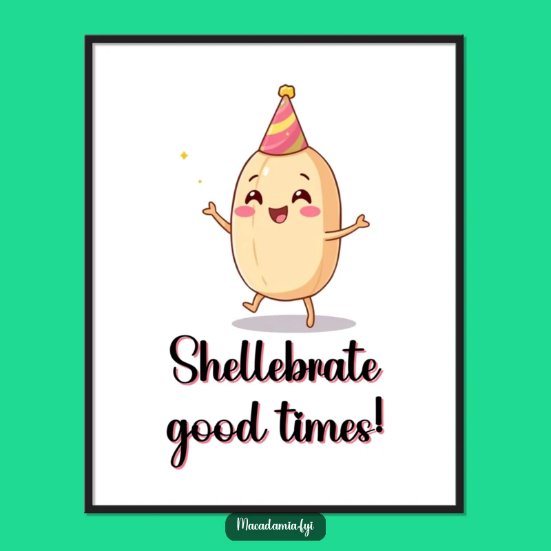 Free Printable Wall Art: Funny Macadamia Nut Dancer Downloadable Humor Decor