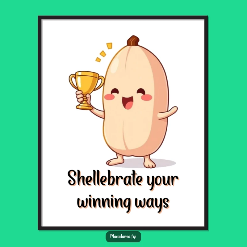 Funny Free Printable Wall Art: Triumphant Nut Trophy Art