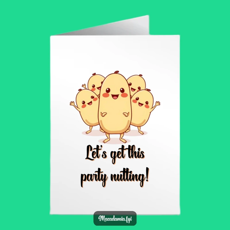 Free Printable Birthday Card: Dancing Nuts - Funny Party Downloadable Gift