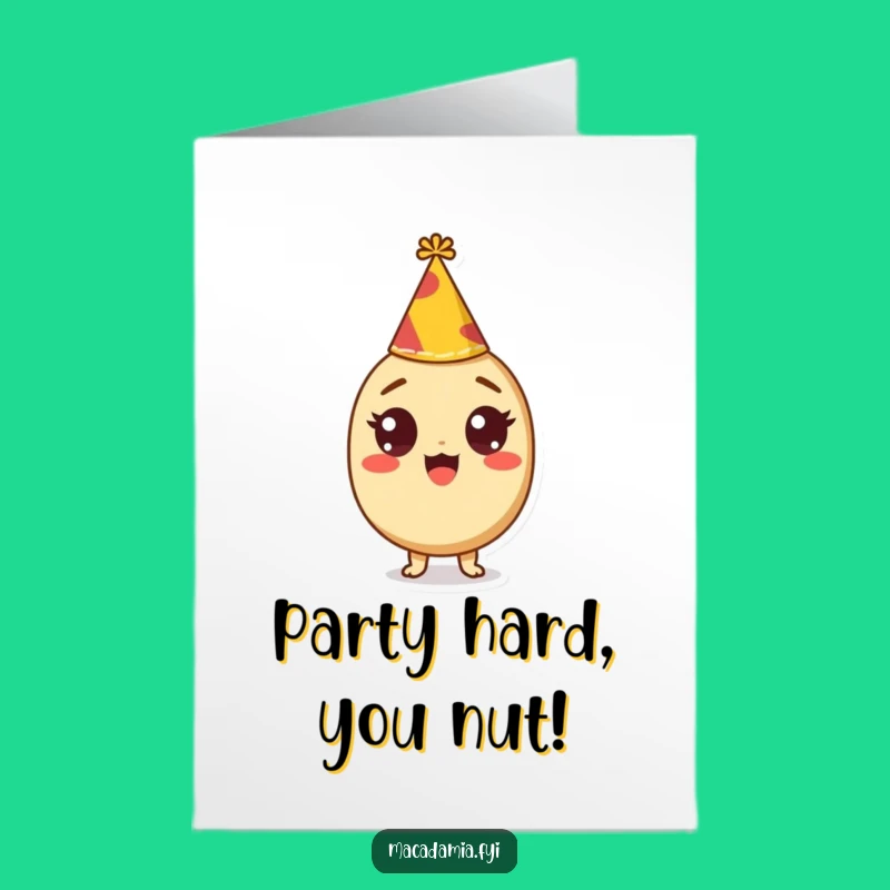 Free Printable Birthday Card: Excited Nut - Funny Downloadable Gift