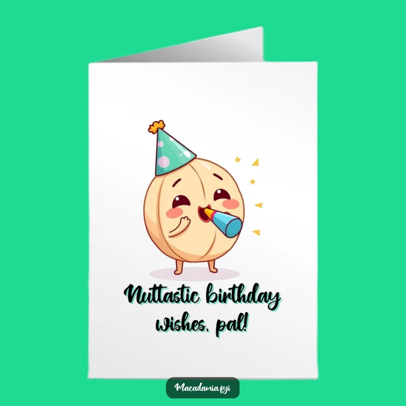 Free Printable Birthday Card: Funny Macadamia Nut Party Blowout Downloadable Greeting