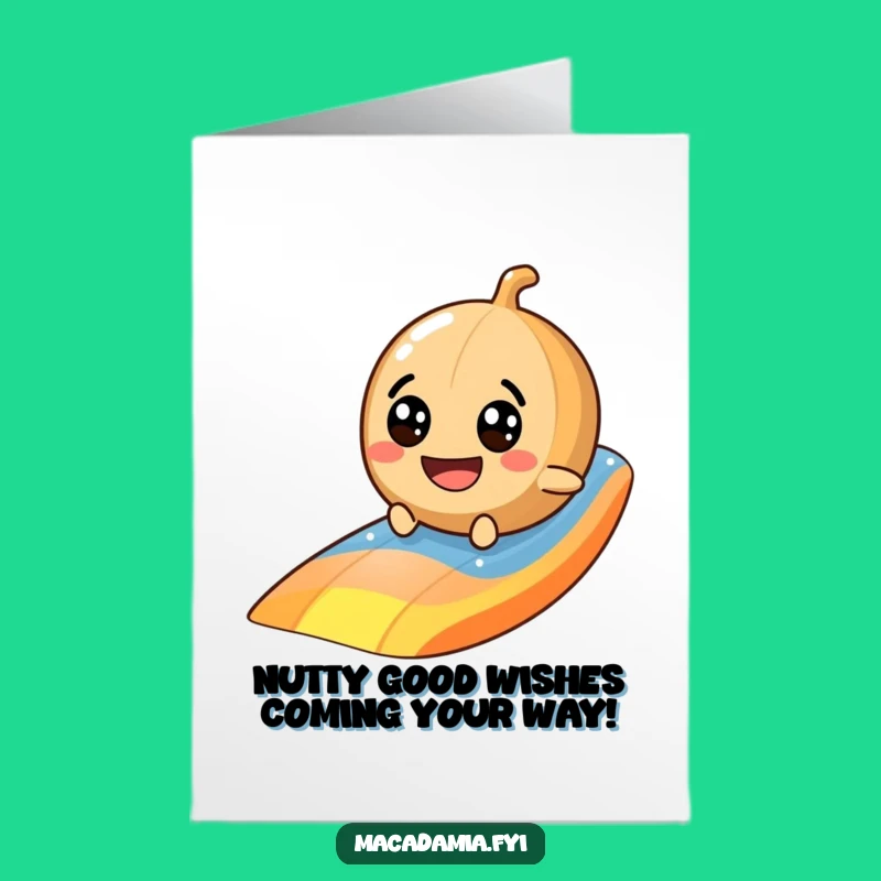 Free Printable Birthday Card: Googly Eyed Macadamia Nut Rainbow Slide Funny Gift