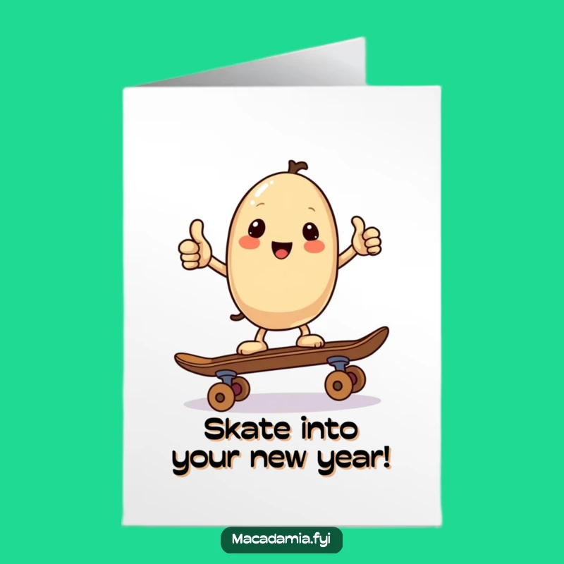 Free Printable Birthday Card: Kawaii Nut Skater Rolls- Funny Downloadable Gift
