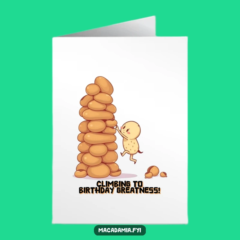 Free Printable Birthday Card: Nut Climbing - Funny Downloadable Gift
