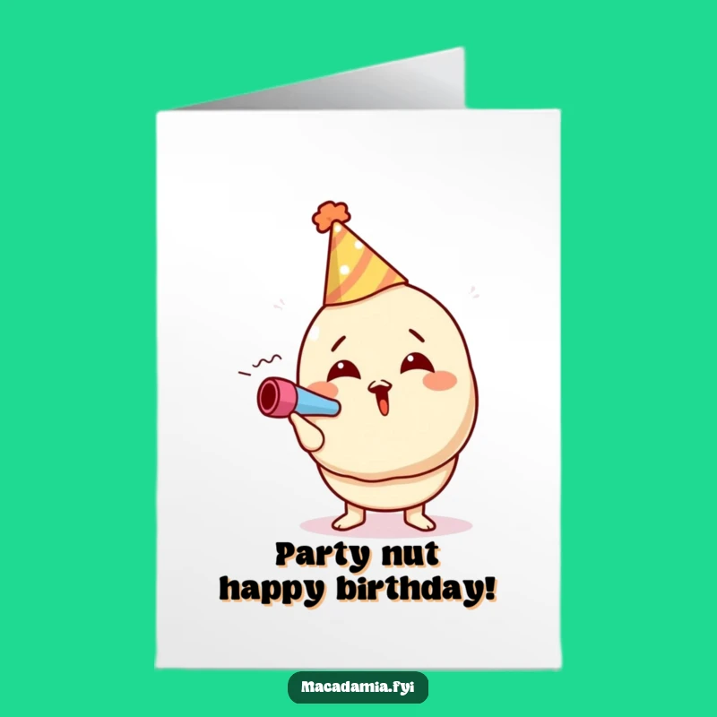 Free Printable Birthday Card: Nutty Party Time & Noisemaker Fun