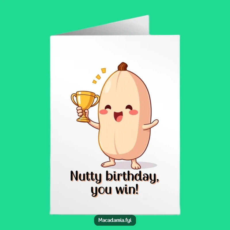 Free Printable Birthday Card: Nutty Victory & Tiny Trophy Fun