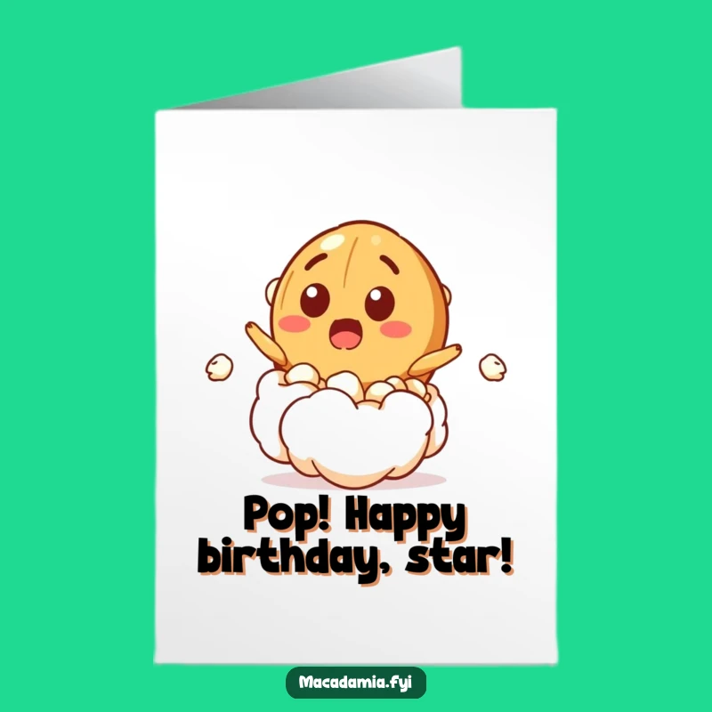 Funny Free Printable Birthday Card: Popcorn Nut Surprise, Downloadable Gift for Unexpected Fun