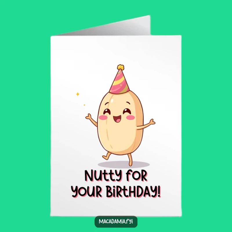 Free Printable Birthday Card: Funny Macadamia Nut Dancer Downloadable Gift