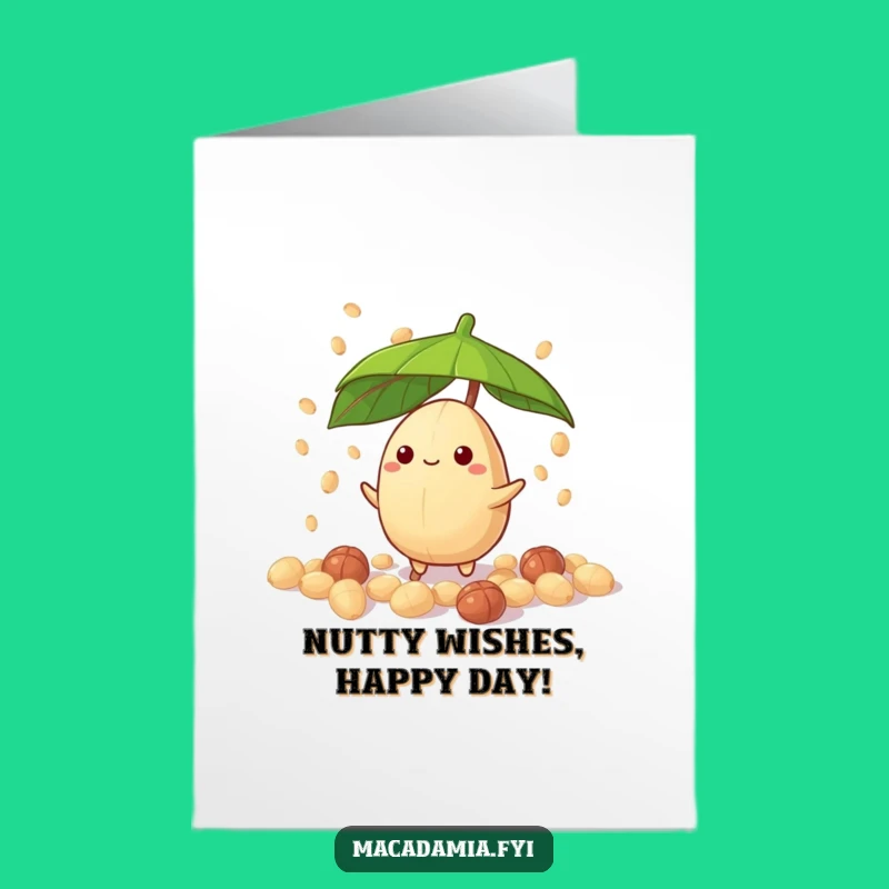 Free Printable Funny Macadamia Nut Birthday Card: Hilarious Nutty Drizzle Downloadable Gift