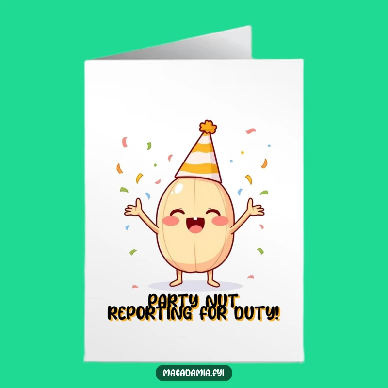 Free Printable Birthday Card: Nutty Party Time - Funny Downloadable Gift