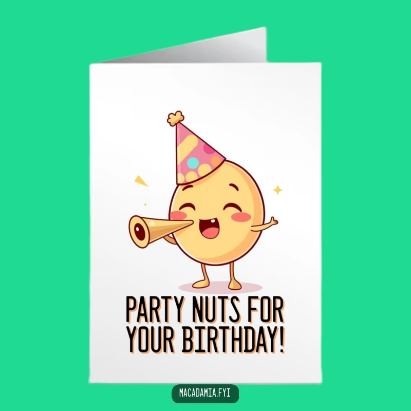 Free Printable Macadamia Nut Birthday Card: Nutty Party Fun Downloadable Gift