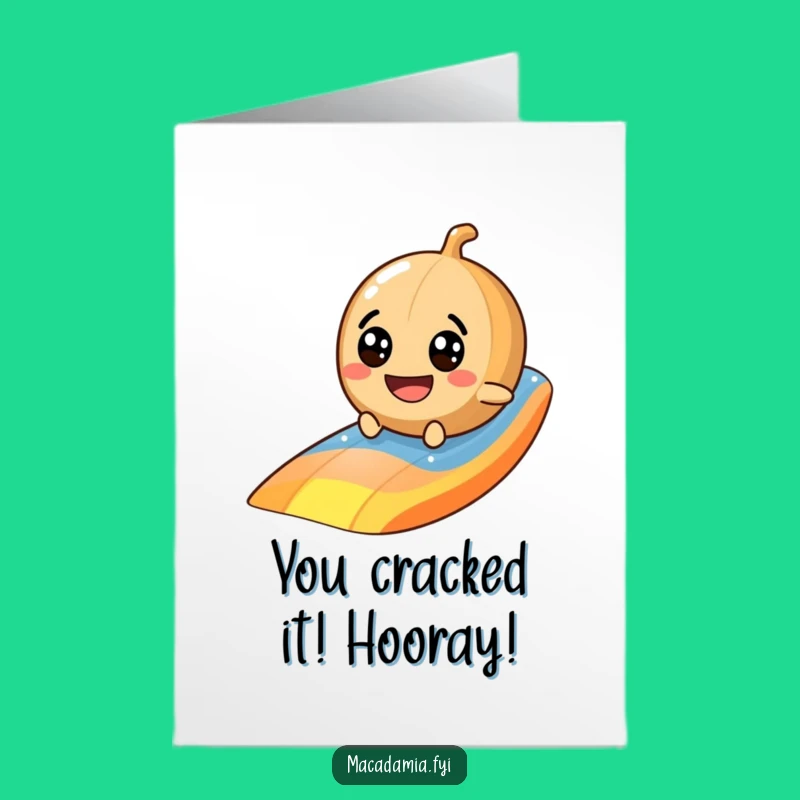 Free Printable Congrats Card: Googly Macadamia Nut Rainbow Slide Surprise Funny Gift