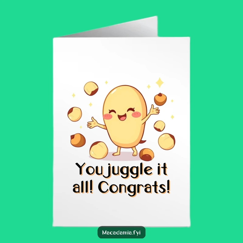 Free Printable Congrats Card: Nutty Juggling & Success Celebration