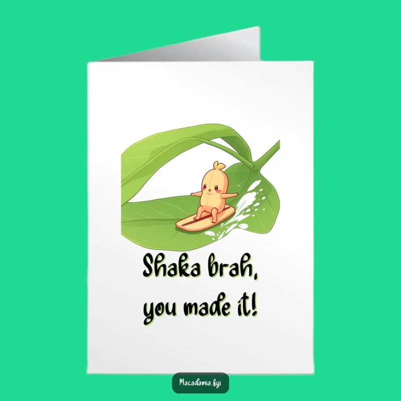 Free Printable Congrats Card: Nutty Surfer Achievement Downloadable Gift