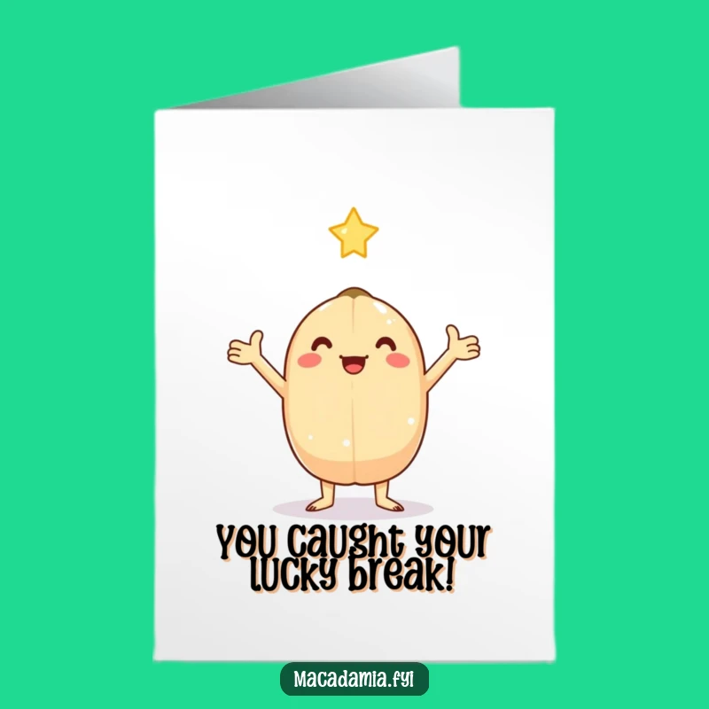 Free Printable Congratulations Card: Kawaii Nut Catches Star of Success