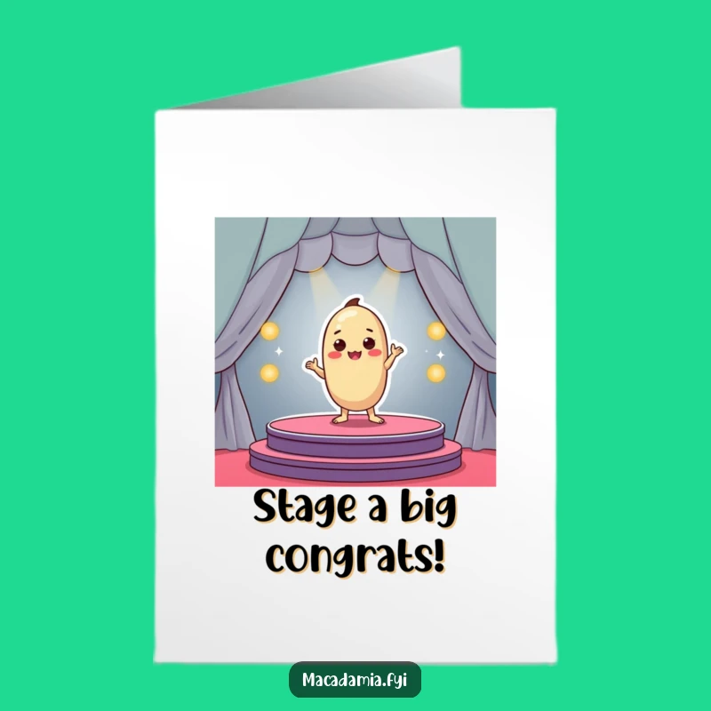 Free Printable Macadamia Nut Congratulations Card: Star Performance Downloadable Celebration