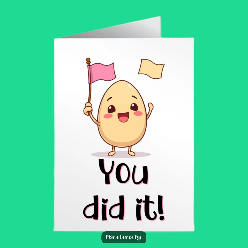 Free Printable Waving Nut Congrats Card - Triumphant Downloadable Celebration