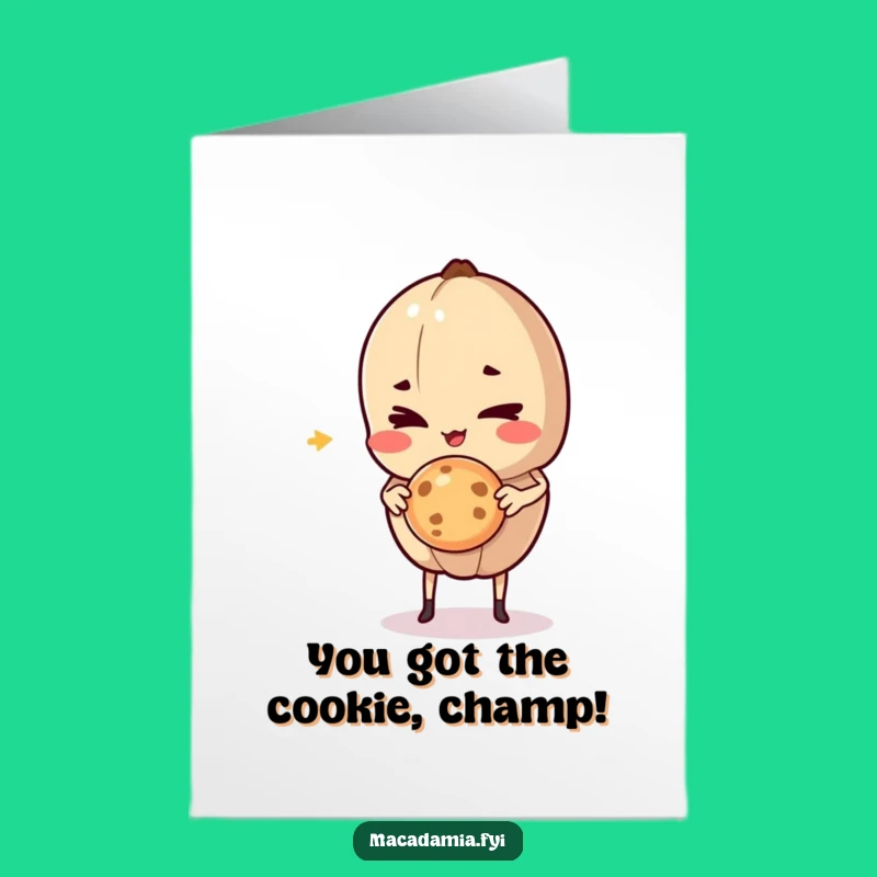 Free Printable Congrats Card: Cookie Nut Victory Downloadable Gift