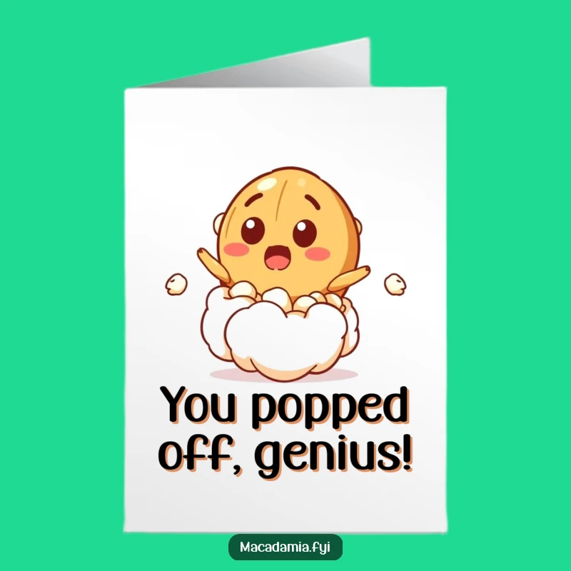 Free Printable Congrats Card: Popcorn Nut Burst, Amusing Downloadable Gift for Big Moments