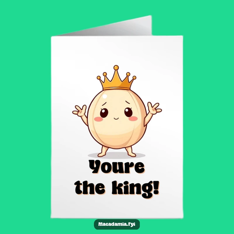 Free Printable Congratulations Card: Crowned Macadamia Nut Wins Big Download