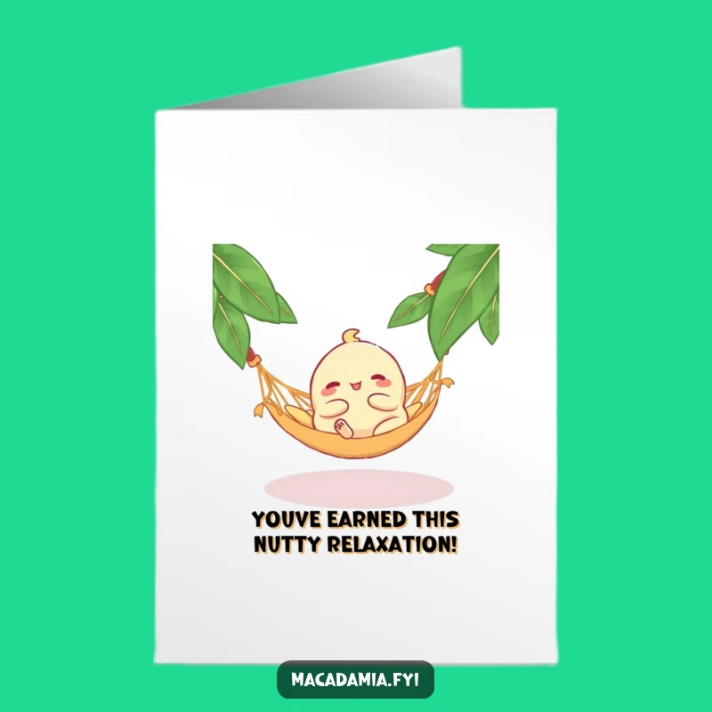 Free Printable Congrats Card: Relaxed Macadamia Nut Hammock Vibes Downloadable Gift