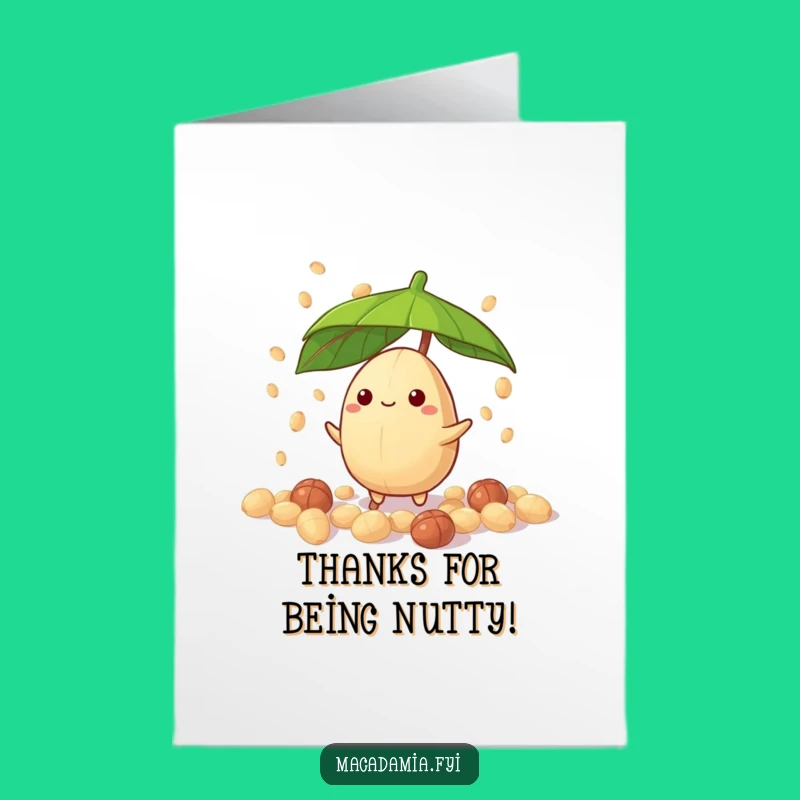 Free Printable Funny Macadamia Nut Thank You Card: Sweet Nutty Gratitude Downloadable Gift