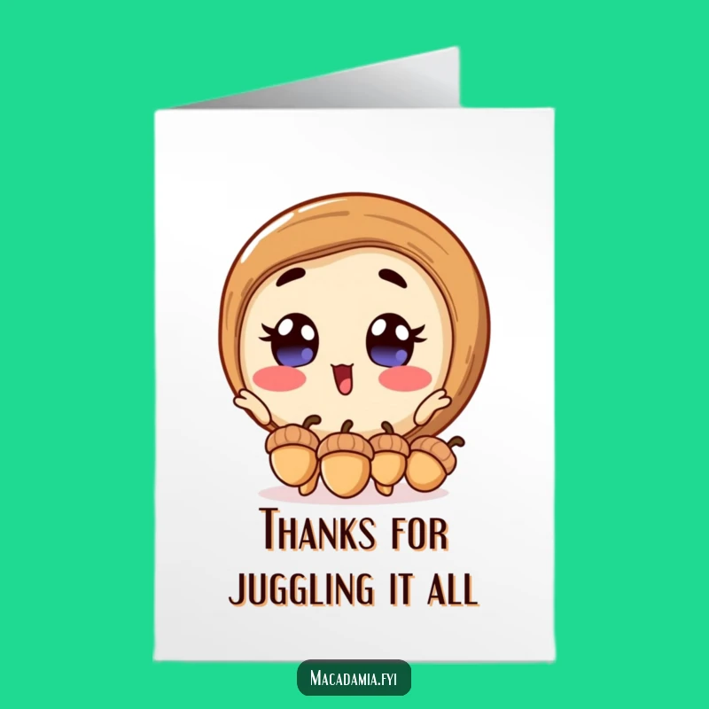 Free Printable Thank You Card - Acorn Juggler Nut, Fun DIY Gift!