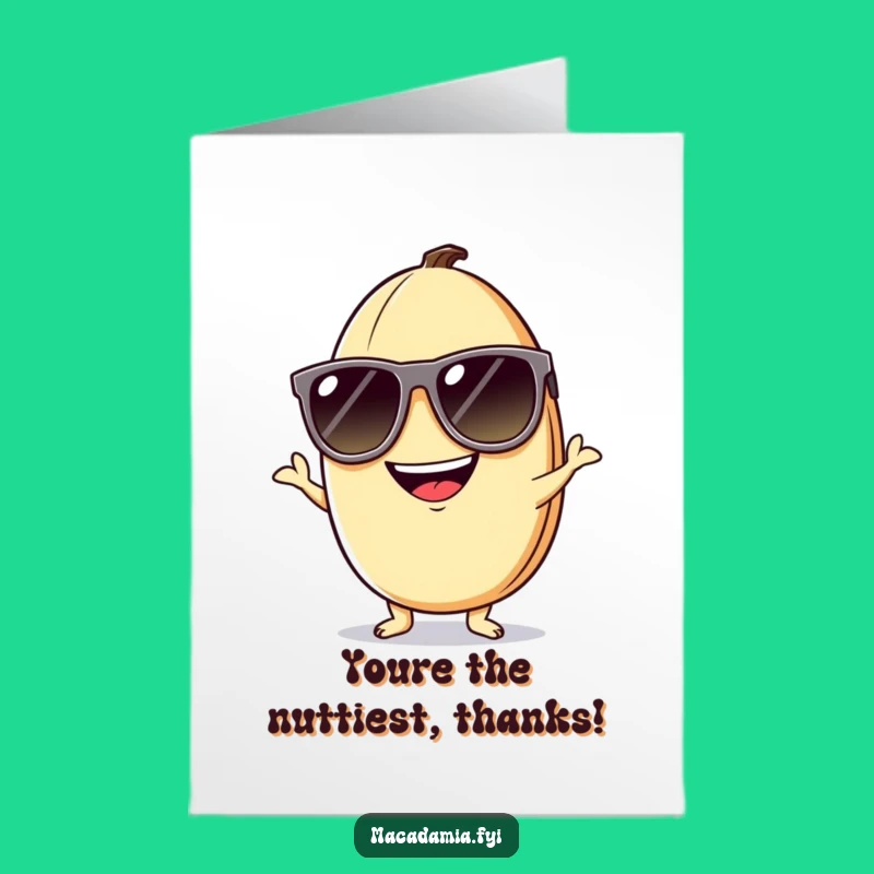 Free Printable Thank You Card: Cool Macadamia Nut, Downloadable Gratitude Gift