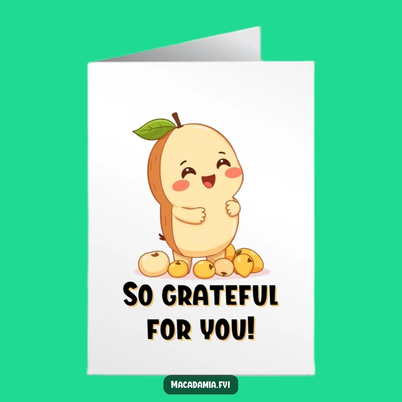 Free Printable Thank You Card: Giggling Nut Says Thanks with Fruity Balance