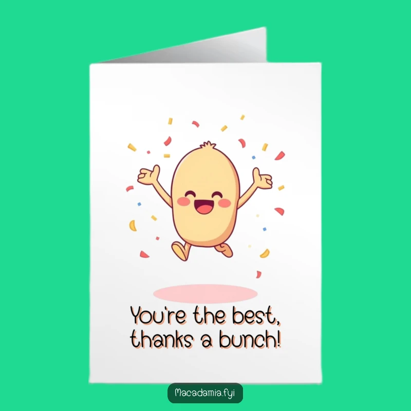 Free Printable Thank You Card: Kawaii Nut's Confetti Leap of Thanks