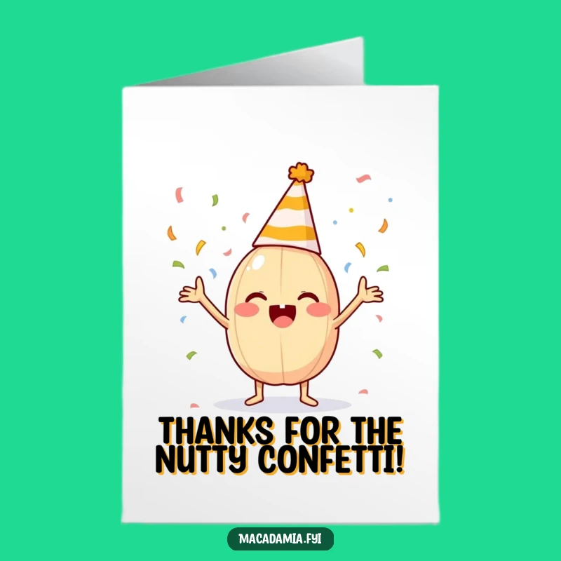 Free Printable Thank You Card: Nutty Confetti Toss - Fun Downloadable