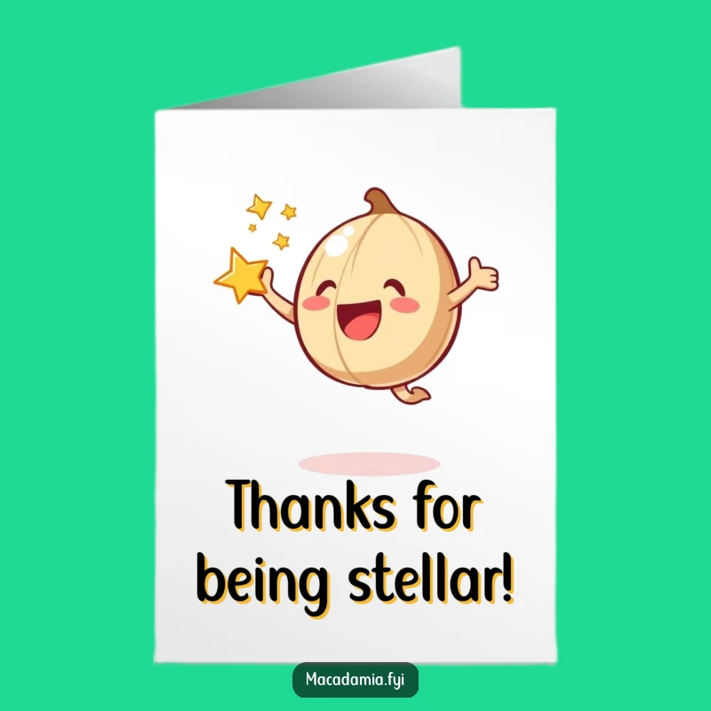 Free Printable Thank You Card: Nutty Star Jump - Fun Downloadable