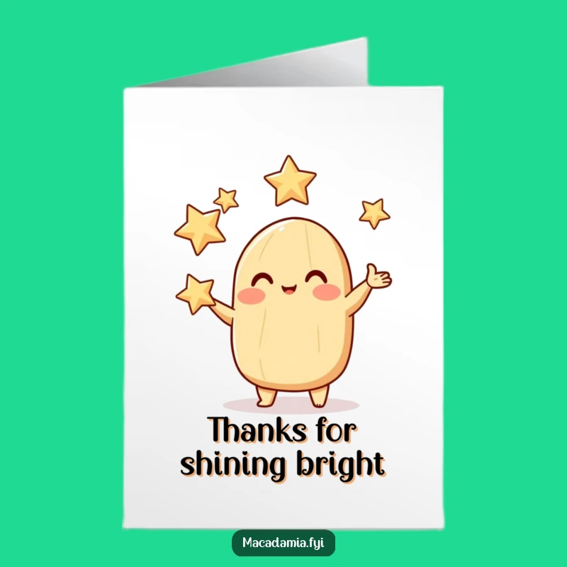 Free Printable Thank You Card: Star Juggling Macadamia Nut Funny Gift