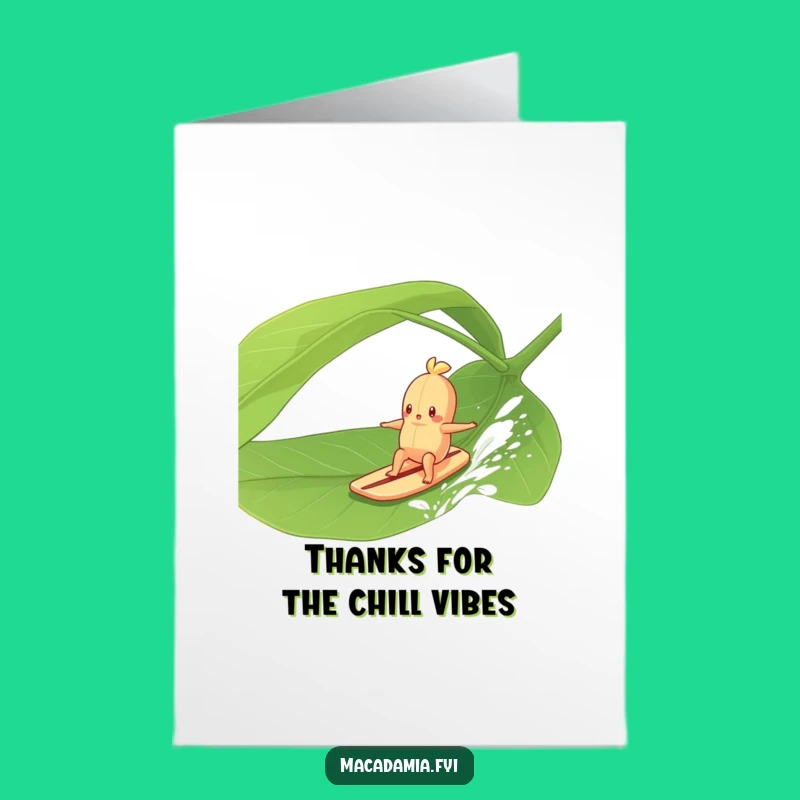 Free Printable Thank You Card: Surfing Nut Gratitude Downloadable Gift